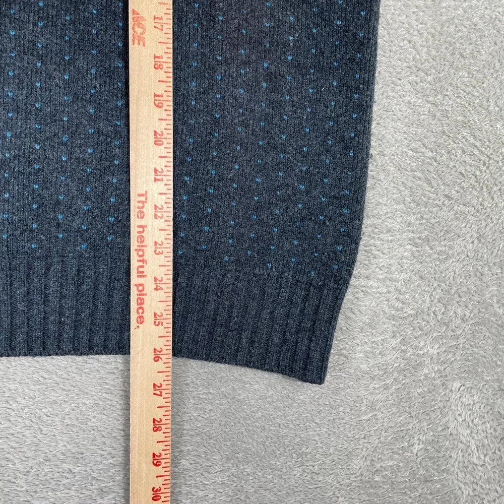 Timberland Sweater Mens Medium Gray Blue Fair Isle Lambswool Crewneck